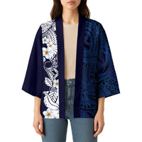 Blue Samoa Tattoo Kimono Plumeria Samoan Ocean Tatau Pattern - Polynesian Pride