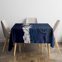 Blue Samoa Tattoo Tablecloth Plumeria Samoan Ocean Tatau Pattern - Polynesian Pride