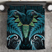 Aotearoa Pounamu Niho Bedding Set Silver Fern Mix Maori Pattern - Turquoise LT14 Turquoise - Polynesian Pride