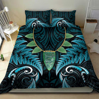 Aotearoa Pounamu Niho Bedding Set Silver Fern Mix Maori Pattern - Turquoise LT14 - Polynesian Pride