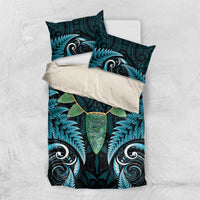 Aotearoa Pounamu Niho Bedding Set Silver Fern Mix Maori Pattern - Turquoise LT14 US Twin 172cm x 218cm Turquoise - Polynesian Pride