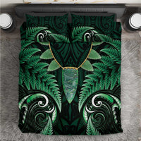 Aotearoa Pounamu Niho Bedding Set Silver Fern Mix Maori Pattern - Green LT14 Green - Polynesian Pride