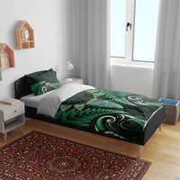 Aotearoa Pounamu Niho Bedding Set Silver Fern Mix Maori Pattern - Green LT14 - Polynesian Pride