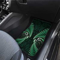 Aotearoa Pounamu Niho Car Mats Silver Fern Mix Maori Pattern - Green