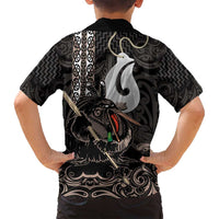 Aotearoa Hei Matau Family Matching Tank Maxi Dress and Hawaiian Shirt Haka Kiwi Mix Maori Mangopare LT14 - Polynesian Pride
