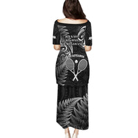 New Zealand Tiki Tennis Puletasi 2024 Aotearoa Tenehi Maori Silver Fern - Black LT14 - Polynesian Pride