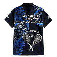 New Zealand Tiki Tennis Family Matching Mermaid Dress and Hawaiian Shirt 2024 Aotearoa Tenehi Maori Silver Fern - Blue LT14 - Polynesian Pride