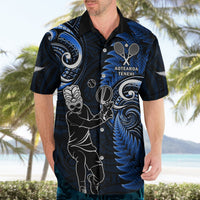 New Zealand Tiki Tennis Hawaiian Shirt 2024 Aotearoa Tenehi Maori Silver Fern - Blue LT14 - Polynesian Pride
