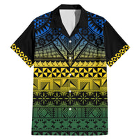 Halo Olaketa Solomon Islands Family Matching Mermaid Dress and Hawaiian Shirt Melanesian Tribal Pattern Gradient Version LT14 Dad's Shirt - Short Sleeve Black - Polynesian Pride