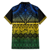 Halo Olaketa Solomon Islands Family Matching Tank Maxi Dress and Hawaiian Shirt Melanesian Tribal Pattern Gradient Version LT14 - Polynesian Pride
