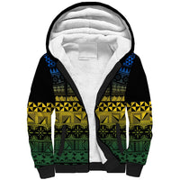 Halo Olaketa Solomon Islands Sherpa Hoodie Melanesian Tribal Pattern Gradient Version LT14 Unisex Black - Polynesian Pride