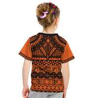 Halo Olaketa Solomon Islands Kid T Shirt Melanesian Tribal Pattern Orange Version LT14 - Polynesian Pride