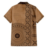 Fakaalofa Lahi Atu Niue Family Matching Long Sleeve Bodycon Dress and Hawaiian Shirt Vintage Hiapo Pattern Brown Version LT14 - Polynesian Pride