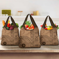 Fakaalofa Lahi Atu Niue Grocery Bag Vintage Hiapo Pattern Brown Version
