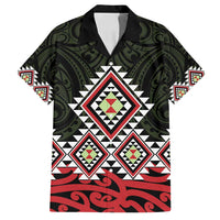 Kia Ora Aotearoa Family Matching Off Shoulder Short Dress and Hawaiian Shirt 2025 Pasifika Maori Taniko Motifs