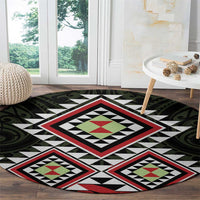 Kia Ora Aotearoa Round Carpet 2025 Pasifika Maori Taniko Motifs LT14 - Polynesian Pride