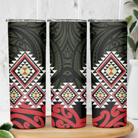 Kia Ora Aotearoa Skinny Tumbler 2025 Pasifika Maori Taniko Motifs