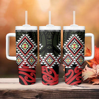 Kia Ora Aotearoa Tumbler With Handle 2025 Pasifika Maori Taniko Motifs
