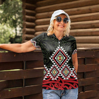 Kia Ora Aotearoa Women Polo Shirt 2025 Pasifika Maori Taniko Motifs