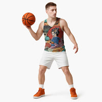 Japanese Geisha Katana Basketball Jersey Japan Sensu Seigaiha Pattern LT14 - Polynesian Pride