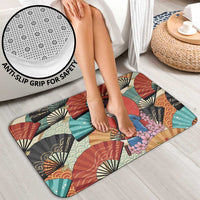 Japanese Geisha Katana Bathroom Set Japan Sensu Seigaiha Pattern - Polynesian Pride