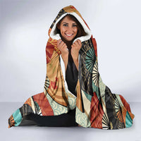 Japanese Geisha Katana Hooded Blanket Japan Sensu Seigaiha Pattern - Polynesian Pride