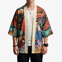 Japanese Geisha Katana Kimono Japan Sensu Seigaiha Pattern - Polynesian Pride