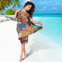 Japanese Geisha Katana Sarong Japan Sensu Seigaiha Pattern - Polynesian Pride