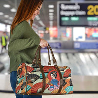 Japanese Geisha Katana Travel Bag Japan Sensu Seigaiha Pattern - Polynesian Pride