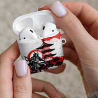 Japanese Samurai Warrior Enso AirPods Case Japan Pagoda Sakura Watercolor - Polynesian Pride
