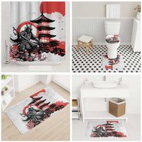 Japanese Samurai Warrior Enso Bathroom Set Japan Pagoda Sakura Watercolor - Polynesian Pride