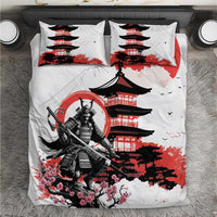 Japanese Samurai Warrior Enso Bedding Set Japan Pagoda Sakura Watercolor - Polynesian Pride