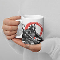 Japanese Samurai Warrior Enso Ceramic Mug Japan Pagoda Sakura Watercolor - Polynesian Pride