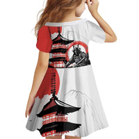 Japanese Samurai Warrior Enso Family Matching Off Shoulder Maxi Dress and Hawaiian Shirt Japan Pagoda Sakura Watercolor - Polynesian Pride