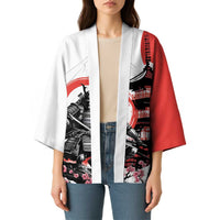 Japanese Samurai Warrior Enso Kimono Japan Pagoda Sakura Watercolor - Polynesian Pride