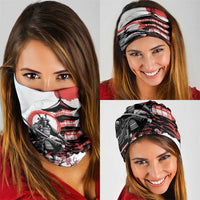 Japanese Samurai Warrior Enso Neck Gaiter Japan Pagoda Sakura Watercolor - Polynesian Pride