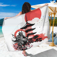 Japanese Samurai Warrior Enso Sarong Japan Pagoda Sakura Watercolor - Polynesian Pride