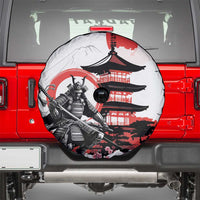Japanese Samurai Warrior Enso Spare Tire Cover Japan Pagoda Sakura Watercolor LT14 - Polynesian Pride