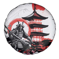 Japanese Samurai Warrior Enso Spare Tire Cover Japan Pagoda Sakura Watercolor LT14 - Polynesian Pride