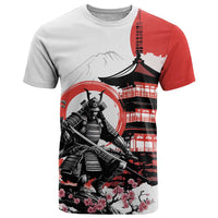 Japanese Samurai Warrior Enso T Shirt Japan Pagoda Sakura Watercolor - Polynesian Pride