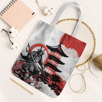 Japanese Samurai Warrior Enso Tote Bag Japan Pagoda Sakura Watercolor - Polynesian Pride