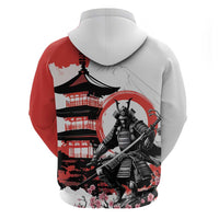Japanese Samurai Warrior Enso Zip Hoodie Japan Pagoda Sakura Watercolor - Polynesian Pride