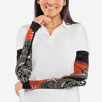 Japanese Dragon Katana Enso Arm Sleeves Japan Pagoda Seamless Cloud - Polynesian Pride