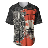 Japanese Dragon Katana Enso Baseball Jersey Japan Pagoda Seamless Cloud - Polynesian Pride
