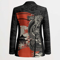 Japanese Dragon Katana Enso Blazer Japan Pagoda Seamless Cloud - Polynesian Pride