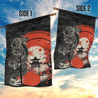 Japanese Dragon Katana Enso Garden Flag Japan Pagoda Seamless Cloud - Polynesian Pride
