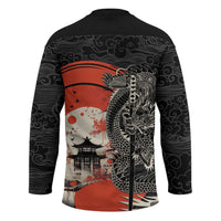Japanese Dragon Katana Enso Hockey Jersey Japan Pagoda Seamless Cloud - Polynesian Pride