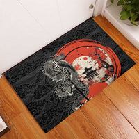 Japanese Dragon Katana Enso Rubber Doormat Japan Pagoda Seamless Cloud - Polynesian Pride