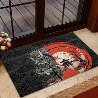 Japanese Dragon Katana Enso Rubber Doormat Japan Pagoda Seamless Cloud - Polynesian Pride