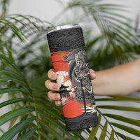 Japanese Dragon Katana Enso Skinny Tumbler Japan Pagoda Seamless Cloud - Polynesian Pride